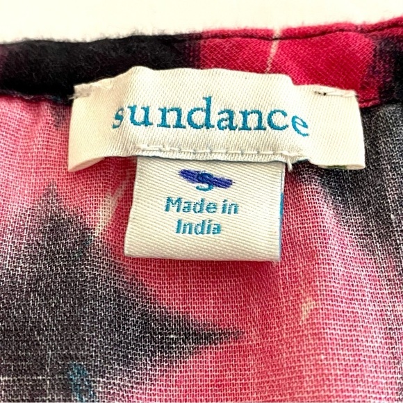 Sundance Hyacinth Cotton Oversized Top Sz Small Batik Boho Peasant Tassel Tie - Picture 11 of 14